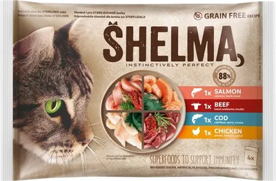 Obrázok produktu pre Shelma kapsička pre mačky 4x85g losos-treska