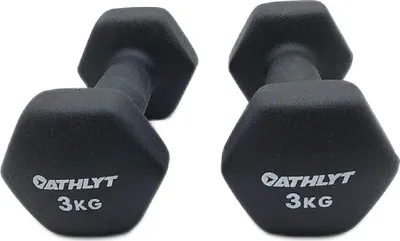 Obrázek produktu pro Sada činek Athlyt 2 x 3 kg s neoprenovým potahem – závaží pro fitness a silový trénink