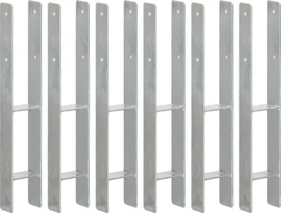 Produktbild von Pfostenträger 6 Stk. Silbern 9×6×60 cm Verzinkter Stahl