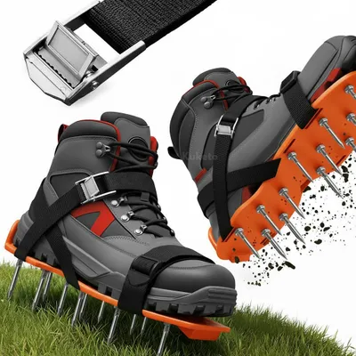 Produktbild von Kuketo | Rasenlüfter Schuhe Mit Spikes Universalgröße – Aerator Für Rasenpflege – Belüftung & Vertikutieren Ohne Geräte
