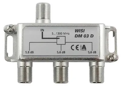 Produktbild von WISI Verteiler 3-fach DM03D 5-1300MHz 5,8dB Klasse A (+10dB)
