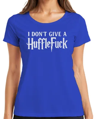 Produktbild von I don't give a Hufflefuck Lustig Halloween Harry Potter Fan Damen T-Shirt, Blau, M
