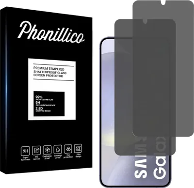 Image de Verre trempé anti-mouchard pour Samsung Galaxy S24 PLUS [2 pièces] Film noir de protection d'écran Privacy anti-rayures verre résistant Phonillico®