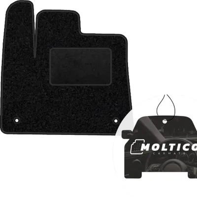 Produktbild von moto-MOLTICO Fahrer Fußmatte Auto Velours Fahrerseite Autoteppiche Schwarz Fahrermatte 1-teilig passend für Peugeot Rifter Citroen Berlingo 3 ab 2018