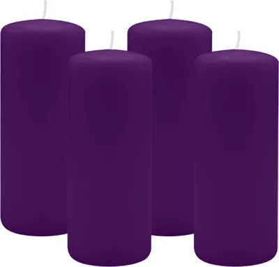 Produktbild von 4er Set Adventskranzkerzen Violett Ø 60 x 120 mm