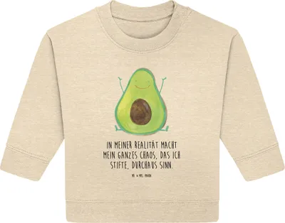 Produktbild von Mr. & Mrs. Panda Organic Baby Pullover Avocado Glücklich 24. - 36. Monat - Natural Raw - Geschenk, Verrückt, Chaos, Freude, Bullover