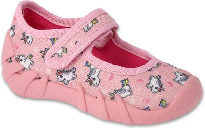 Produktbild von Mädchen Hausschuhe Befado 109N267 flexi rosa Einhorn Klettverschluss