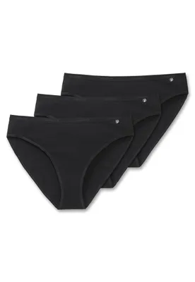Immagine prodotto di SCHIESSER Slip da donna, confezione da 3 - Slip Tai, cotone elasticizzato 95/5, basic, nero 36 (taglia S)