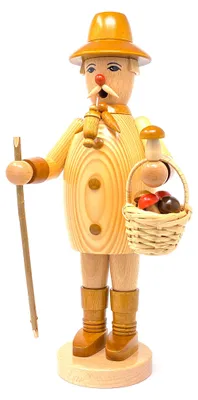 Räuchermann Nr. 019 Pilzsammler, 35 cm, Holz, Erzgebirge
