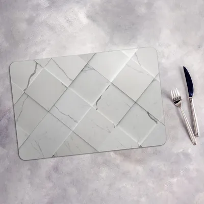 Produktbild von Tischset 6x45x30 cm + 6x10fi cm Platzset Tischmatte Platzmatte Untersetzer - Kacheln Abstrakt