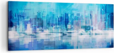 Produktbild von Bild auf Leinwand - Leinwandbild - Stadt Aussicht Wasser - 100x40cm - Wand Bild - Wanddeko - Leinwanddruck - Bilder - Kunstdruck - Wanddekoration - Leinwand bilder - Wandkunst - AB100x40-3488