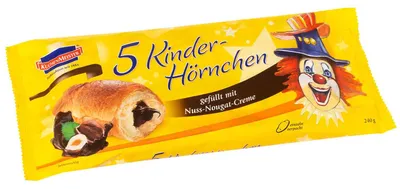 Produktbild von KuchenMeister Kinder-Hörnchen Nuss-Nougat-Creme 5x48g