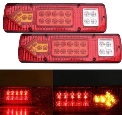 Productafbeelding van 2X LED achterlicht, 19 LED, 12V, voor vrachtwagens, caravans, bestelwagens, boottrailers