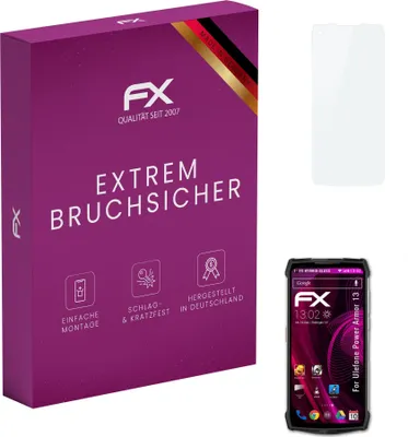 Produktbild von atFoliX FX-Hybrid-Glass Displayfolie kompatibel mit Ulefone Power Armor 13 Glasfolie