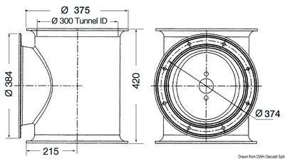 Produktbild von LEWMAR Tunnel für Heckstrahlruder Ø 300 mm - Osculati 02.043.04