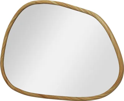Produktbild von Wandspiegel Asymmetrisch 80X60Cm Badspiegel Holzrahmen Antioxidiert Deko Bad Wohnzimmer Flur Schlafzimmer Natur