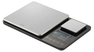 Produktbild von Küchenwaage Edelstahl mit Tara-Funktion, 5kg/1g & 500g/0.01g Präzision
