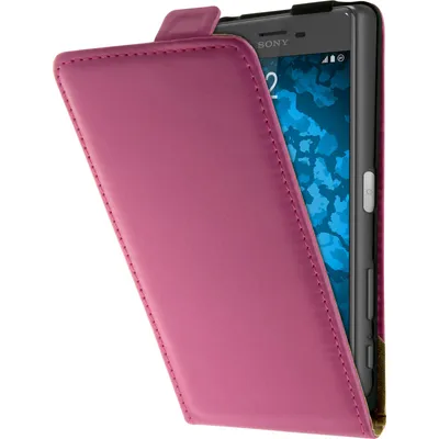 Produktbild von PhoneNatic Kunst-Lederhülle kompatibel mit Sony Xperia X - Flip-Case pink + 2 Schutzfolien