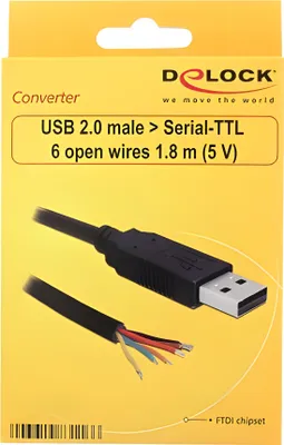 Zdjęcie produktu dla DeLOCK 83116, Czarny, 1,8 m, USB Typu-A, DB-9