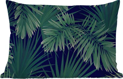 Produktbild von MuchoWow® Outdoor Kissen - Blätter - Illustration - Tropisch - Mädchen - Kinder - Jungen - 60x40 cm - Wetterfest - Lounge Kissen - Zierkissen - Kissen für Innenräume