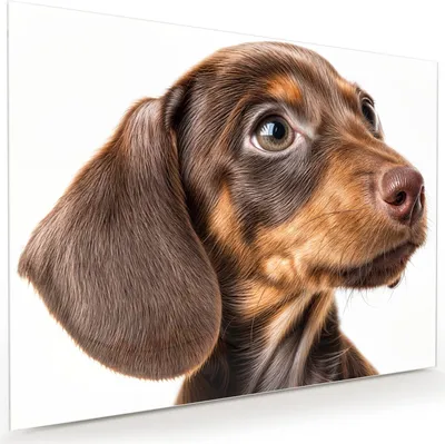 Produktbild von Glasbild 120x90cm in XXL für Wohnzimmer, Schlafzimmer Motiv Niedlicher Hund