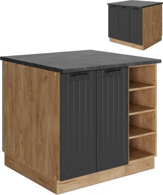 Produktbild von Kücheninsel Vicco Fame-Line Dunkelgrau 90 cm mit Schublade, ohne Arbeitsplatte, Model 57084