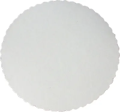 Produktbild von 100 Tortenunterlagen rund Triplexkarton Ø 28 cm weiß mit abgerundetem Zackenrand