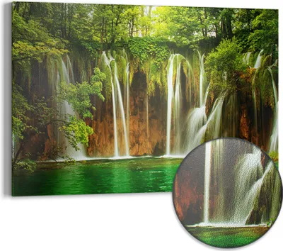 Produktbild von DEQORI Magnettafel Metall 60x40 cm 'Grüner Wasserfall' Whiteboard Pinnwand Büro