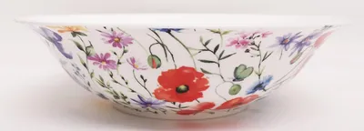 Immagine prodotto di Grande ciotola per insalata con decorazione floreale, realizzata in porcellana fine