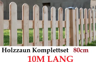 Zdjęcie produktu dla Ogrodzenie ogrodowe 80cm x 10m Zestaw ogrodzeniowy z modrzewia syberyjskiego