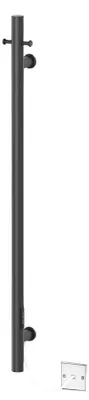 Elektrischer Handtuchwärmer, Edelstahl, Schwarz, 1100 mm