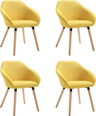 Immagine prodotto di vidaXL Sedie da pranzo 4 pezzi. Tessuto giallo