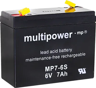 Produktbild von Multipower Blei-Akku MP7-6S Pb 6V / 7Ah Faston 4,8