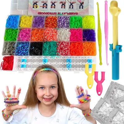 Produktbild von Lewer Loom Band Set 6800 Teile Kreativ Armbänder