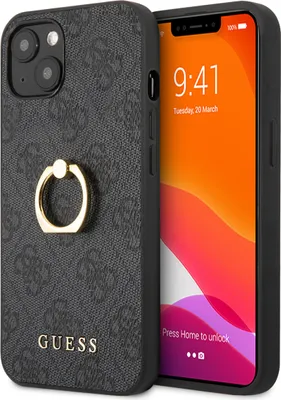 Produktbild von Guess iPhone 14 & 15 Plus Hardcase Backcover - 4G - Whiteh Ring Holder - Grey