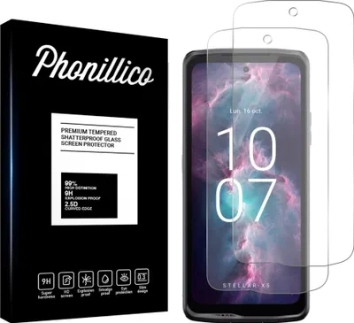 Image de Verre trempé pour Crosscall Stellar X5 [2 pièces] Protection d'écran Screen Protector Film Anti-Rayures Glas Resistant Phonillico®