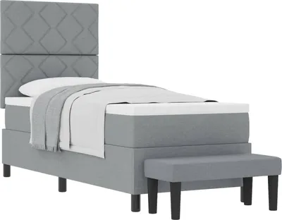 Obrázok produktu pre Posteľ s pružinovým rámom Svetlosivá 80 x 200 cm látka