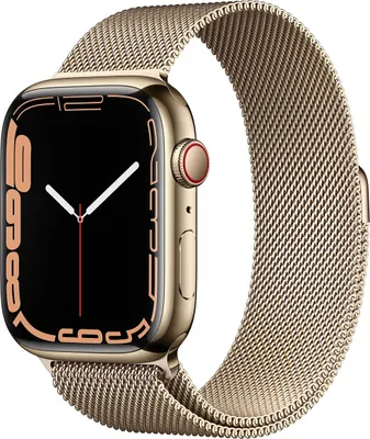 Produktbild von Apple Watch Series 7 GPS + Cellular 45mm Edelstahl gold Milanaise gold