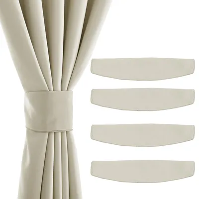 Magnetische Gardinenhalter 4er-Set, lichtbeige, 47x10 cm