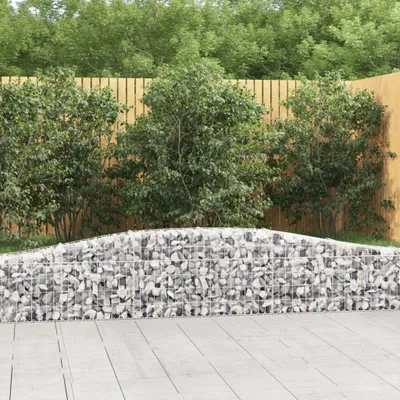 Produktbild von "Rabatt" Gabionen mit Hochbogen 8 Stk. - Stabile Konstruktion - 400x30x40/60 cm Verzinktes Eisen - Beete CC7308