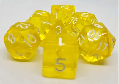 Produktbild von Würfelset Transparent: Yellow (7)