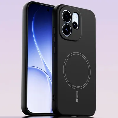 Immagine prodotto di Custodia magnetica per Oppo Reno15 Pro, compatibile con MagSafe, in silicone liquido, antiurto e antigraffio Nero