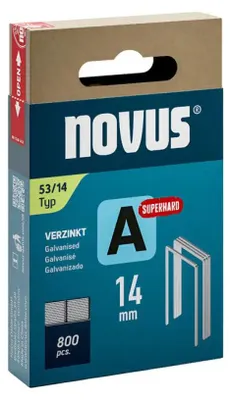Produktbild von NOVUS TOOLS Feindrahtklammern Typ 53, 14 mm, 800 Stück, Tackerklammern