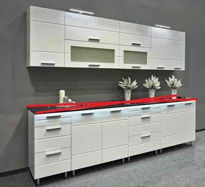Produktbild von Küche FRESH 260cm MDF Weiss Hochglanz Soft-Close/OHNE ARBEITSPLATTEN