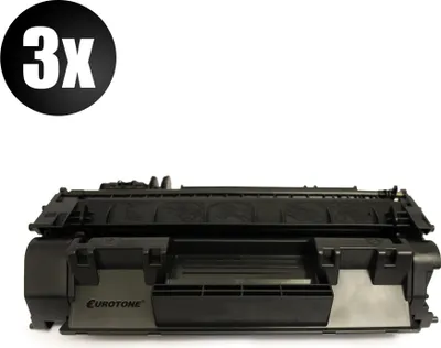 Produktbild von 3x XXL Eurotone Toner Alternative für HP CE505X Black Schwarz