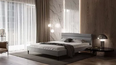 Produktbild von Polsterbett FREYA mit Gestell 140x200, Beine: Schwarz Jasmine 90