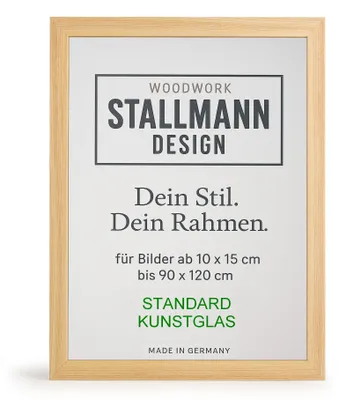 Produktbild von Bilderrahmen |Farbe:Pinie|Bildgröße: 80x120 cm|30 mm breite MDF-Leiste|mit Kunstglas|moderner Fotorahmen