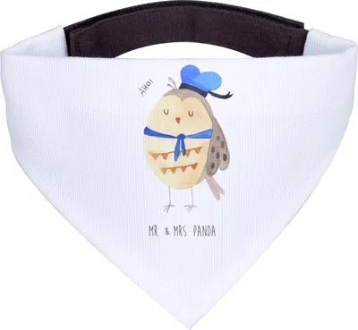 Produktbild von Mr. & Mrs. Panda Hundehalstuch Eule Matrose - Weiß - Geschenk, Kapitän, Owl, Freundin, Halstuch Hund, Für Hunde, Tuch, Heimathafen