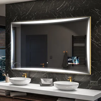Produktbild von Artforma Badspiegel SMART 130x80 cm - mit LED Beleuchtung - LED Farbe Kaltweiß 7000K - Individuell Nach Maß - Beleuchtet Wandspiegel Lichtspiegel Badezimmerspiegel | Lichtschalter: Touch Schalter |SLED077