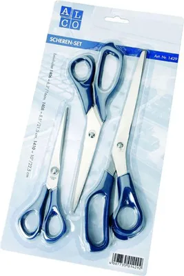 Produktbild von Scheren Set 3teilig blau Packung mit 6 Stück
